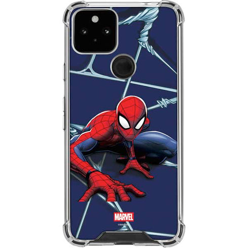 Marvel Spiderman Crawling Spiderman Google Pixel 5 Clear Case